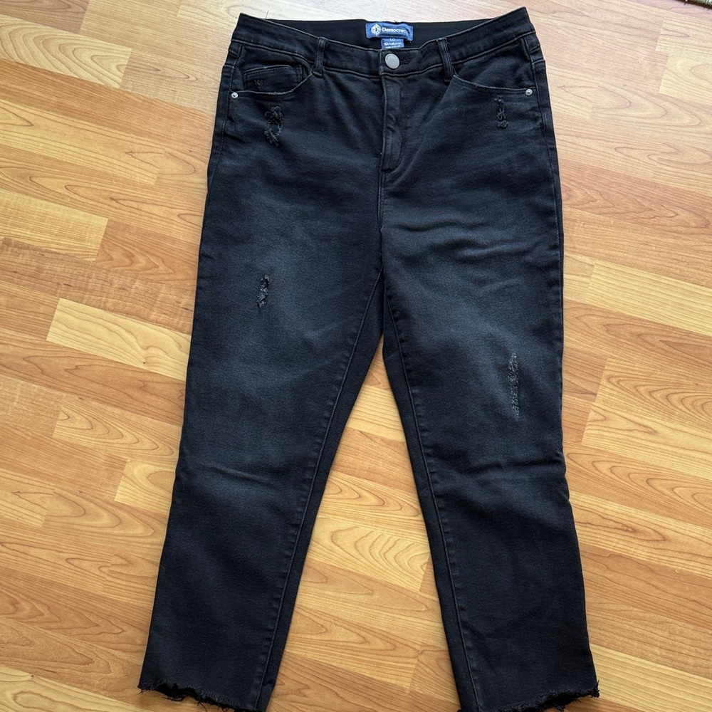 Distressed Black Women's Jeans